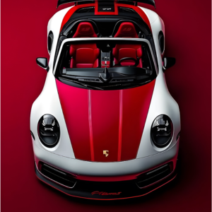 Red & White Porsche Car