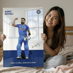 👑 King Kohli – Once a King, Always a King | Metal Poster