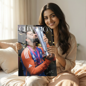 🏆 Virat Kohli – World Champion Moment | Premium 1mm Metal Poster