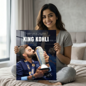 👑🏆 King Kohli – Champion of the Game | Premium 1mm Metal Poster