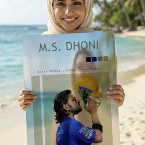 🧢 M.S. Dhoni – Sixes Speak Louder Than Words | Premium 1mm Metal Poster