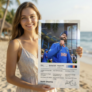 🏏 Rohit Sharma – The Calm Commander | Premium 1mm Metal Poster