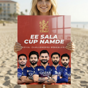 🔥 Ee Sala Cup Namde – RCB Squad | Premium 1mm Metal Poster