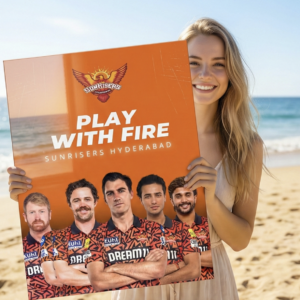🔥 Play With Fire – Sunrisers Hyderabad | Premium 1mm Metal Poster
