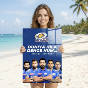💙 Duniya Hila Denge Hum – Mumbai Indians | Premium 1mm Metal Poster