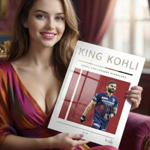 👑 King Kohli – RCB Edition | Premium 1mm Metal Poster