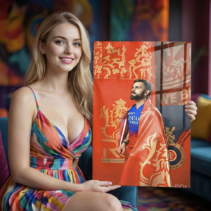 👑 King Kohli – RCB Royal Reign Edition | Premium 1mm Metal Poster