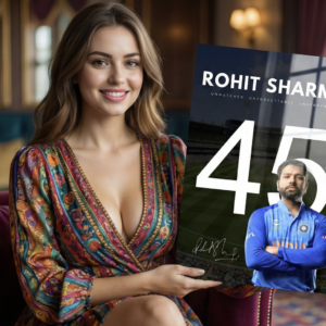 🔵 Rohit Sharma 45 – The Hitman Legacy | Premium 1mm Metal Poster