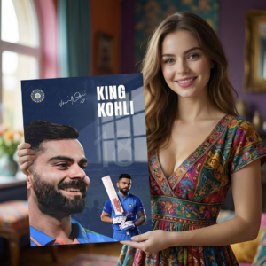 👑 King Kohli – The Legacy of No. 18 | Premium 1mm Metal Poster