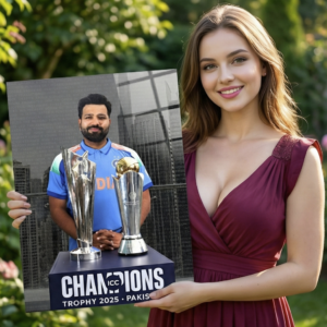 🏆🔥 Rohit Sharma – ICC Champions Glory | Premium 1mm Metal Poster