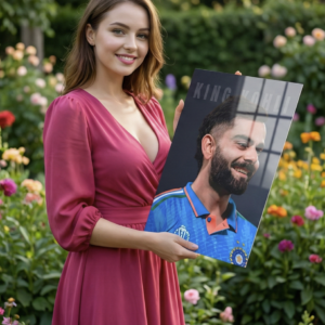 👑🔥 King Kohli – Champion Smile | Premium 1mm Metal Poster