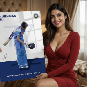 🏏✨ Shubman Gill – Batting Brilliance, Born to Lead | Premium 1mm Metal Poster