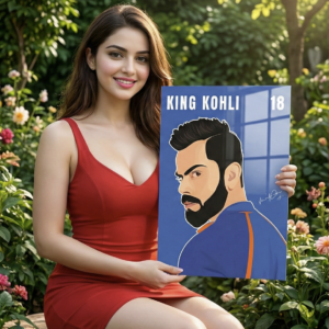 👑🔥 King Kohli 18 – Power, Passion & Pride | Premium 1mm Metal Poster