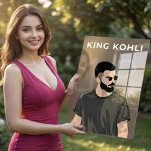 👑 King Kohli – Virat Kohli | Premium 1mm Metal Poster