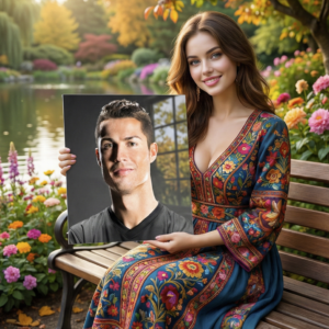 ⚽ Cristiano Ronaldo Classic Portrait — Premium 1mm Metal Poster