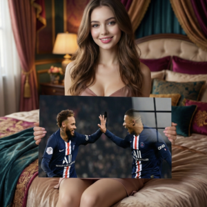 ⚽ Neymar Jr & Kylian Mbappé — Dynamic Duo Metal Poster (1mm)