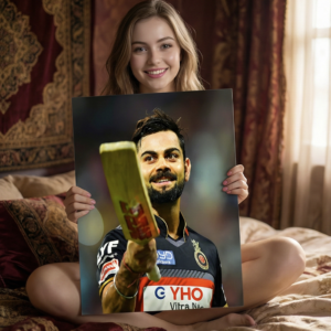 👑 Virat Kohli — RCB Power Shot Metal Poster (1mm)