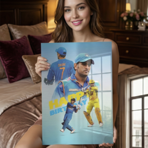 🏏 MS Dhoni “Captain Cool” Metal Poster — Premium 1mm