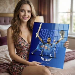 🏏 Virat Kohli “King 18” Metal Poster — Premium 1mm