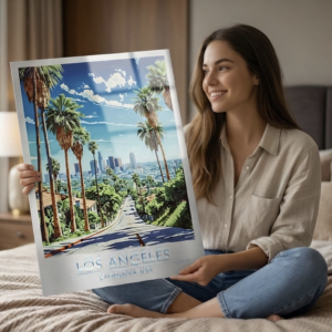 🌴 Los Angeles, California – 1mm Metal Wall Poster